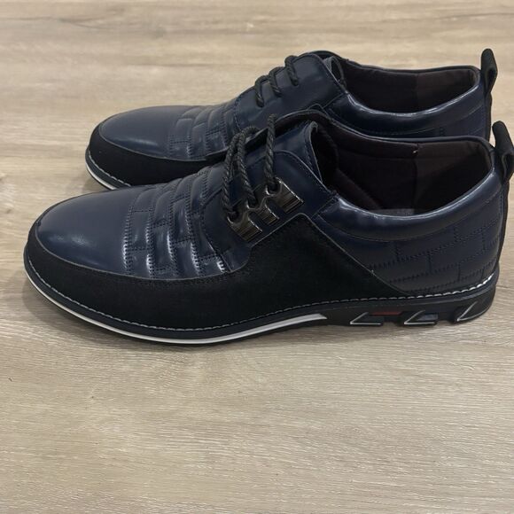 GATSBY Oxford Derby Leather Lace Up Comfort Blue & Black Mens Sz US 10 EU 44 main image 12